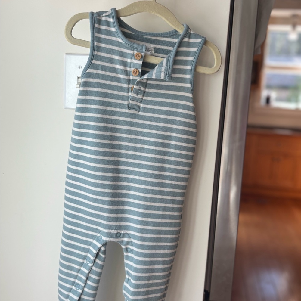Striped Blue and White Kids One Piece